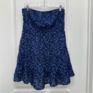 NWT Boutique Indulge Instyle Strapless Blue Floral Mini Dress